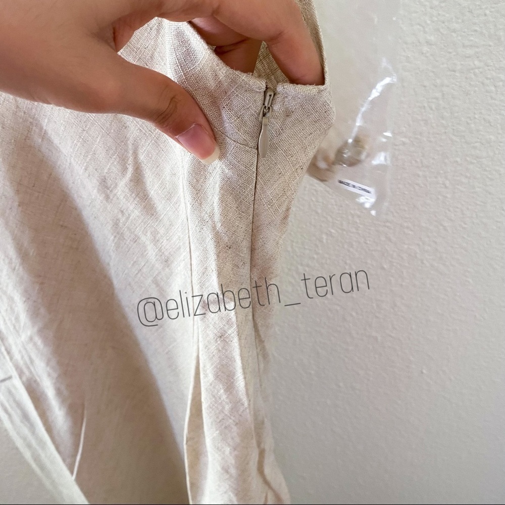 DANNIJO Linen Tie Strap Dress L - Picture 5 of 7